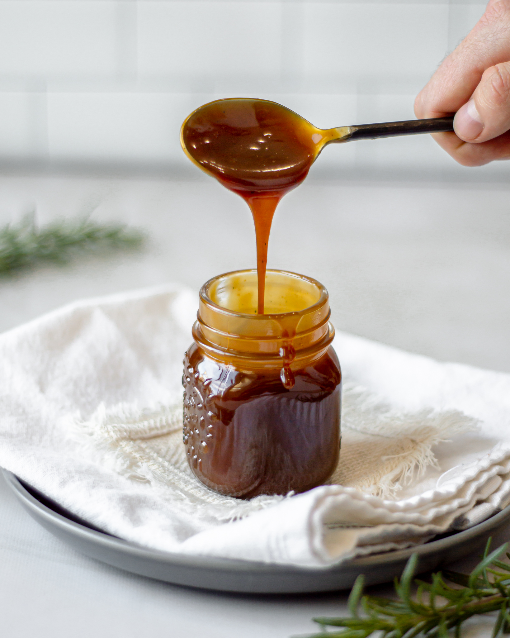 Charred Rosemary and Sage Salted Caramel